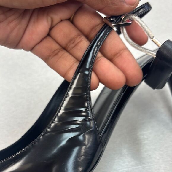 Saint Laurent Women's Black Slingback Heels - Picture 8 of 10